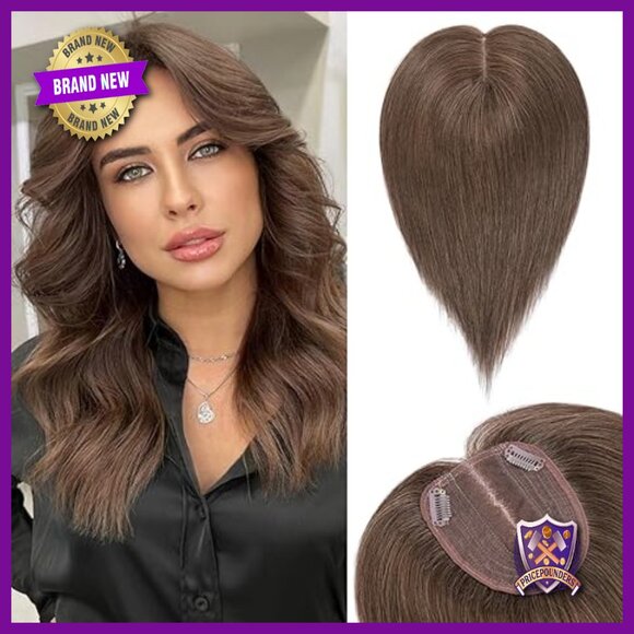 Human Hair Topper 10x12 Base 35g No Bangs for Thinning Hair main image 6